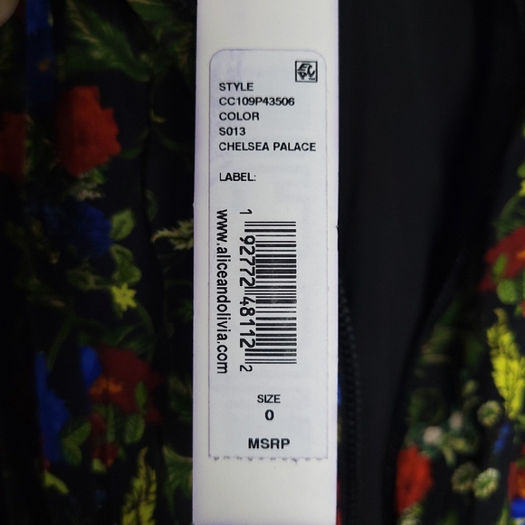 ALICE & OLIVIA Chelsea Palace Smocked Neck Floral Halter Mini Dress Sz.0 (NWT) - Picture 4 of 15
